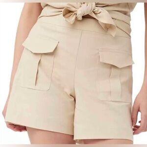 NWT Trina Turk Womens  Barbonici Linen-Blend Short Size 10 biscotti